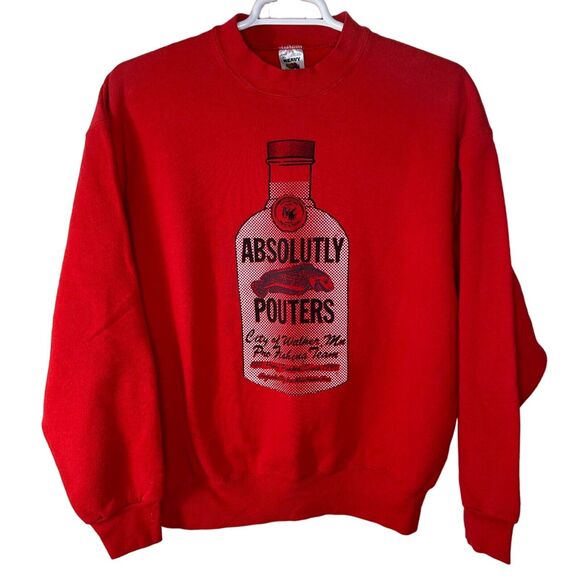 Vintage 90s Pro Fishing Team Sweatshirt Men's XL Absolutely Pouters Minnesota - Picture 1 of 6